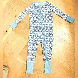 Little sleepies blue rainbow pajamas